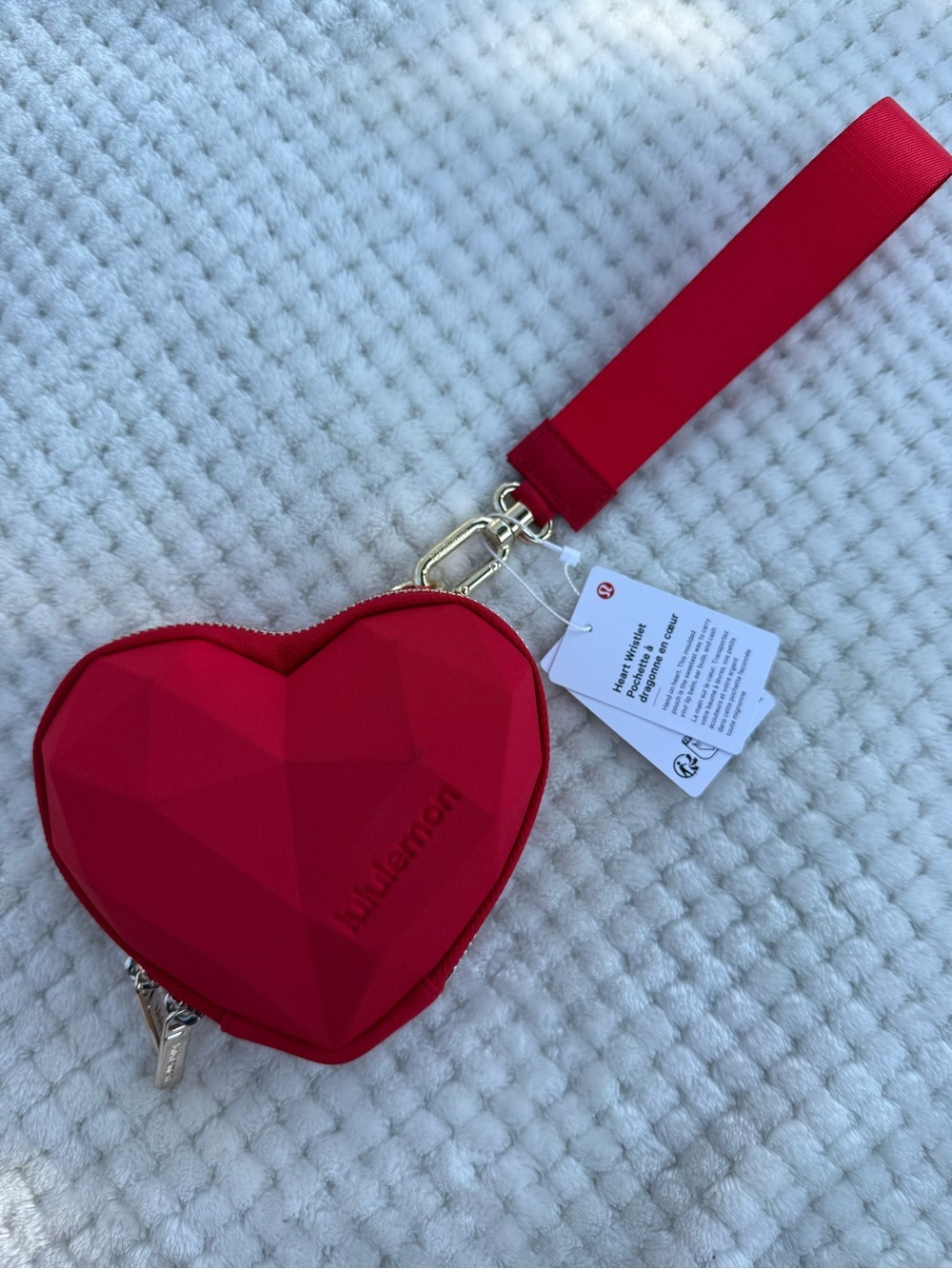 lululemon athletica Red Geometric Heart Wristlet